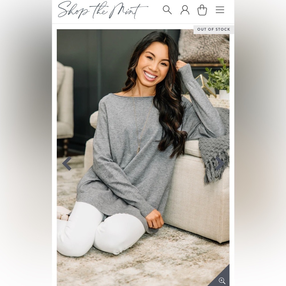 The Mint Julep Women's Large Gray Sweater Tunic